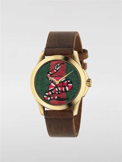 gucci brown rubber watch|gucci watch coral snake.